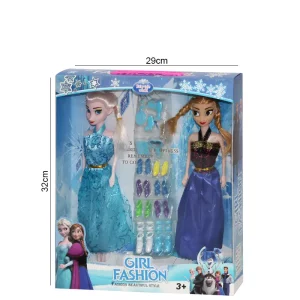 Coffret de 2 Poupées Frozen et Elsa avec 13 accessoires