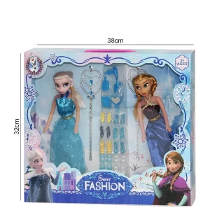 Coffret de 2 Poupées Frozen et Elsa avec 15 accessoires