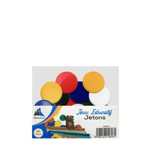 20 jetons multicolores Office Plast