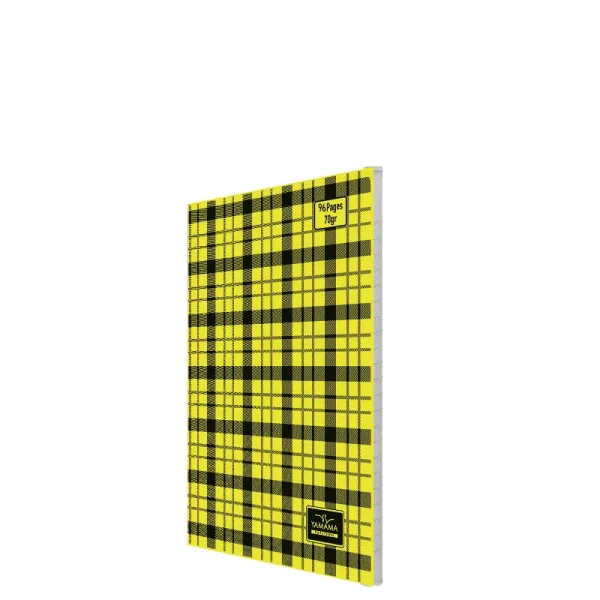 Cahier piqûre PM 96p seyès Yamama jaune à carreaux