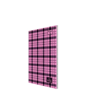Cahier piqûre PM 96p seyès Yamama rose à carreaux