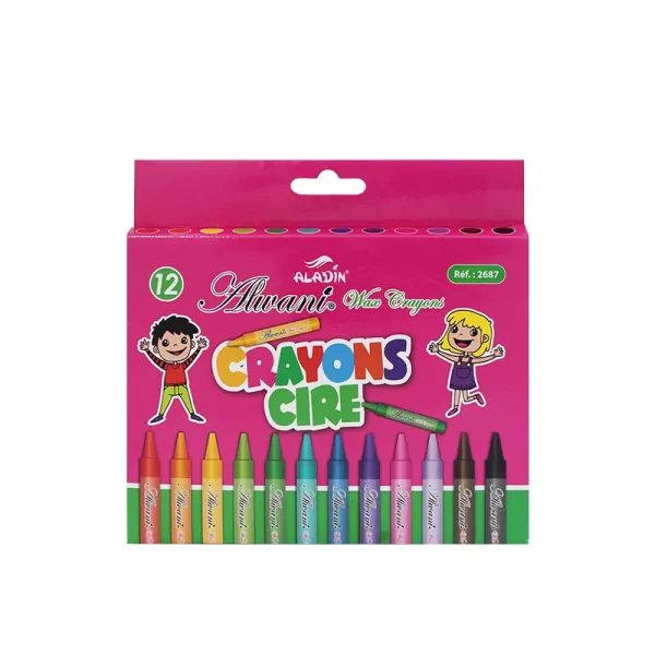 Crayons à la cire de 12 couleurs Aladin Alwani