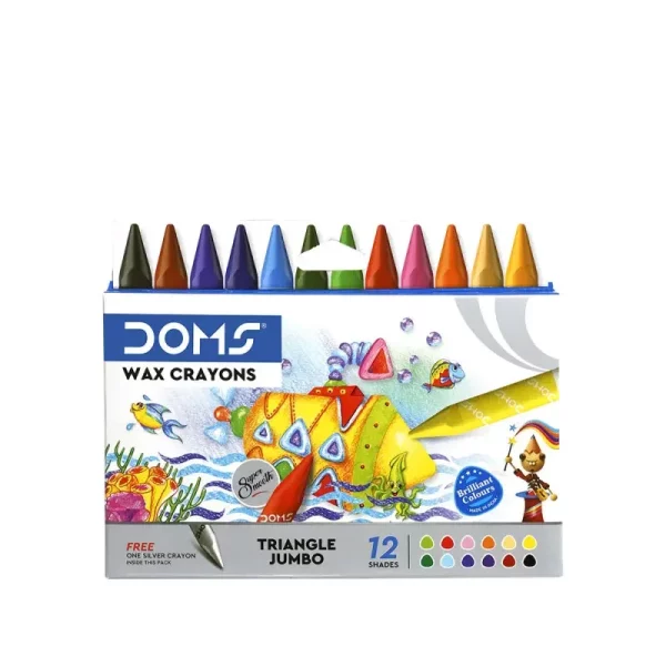 Crayons à la cire de 12 couleurs Doms Triangle Jumbo