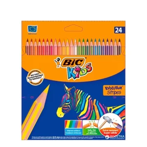 Crayons de 18 couleurs Bic Evolution Stripes