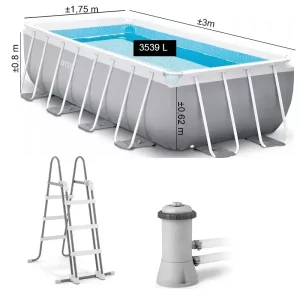 Piscine Intex Prism Frame Rectangulaire #26784NP avec accessoires