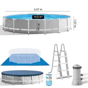 Piscine Intex Prism Frame Rond 4.57 x 1.07 m #26724NP avec accessoires
