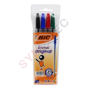 Pochette 4 Stylos à bille Bic cristal original