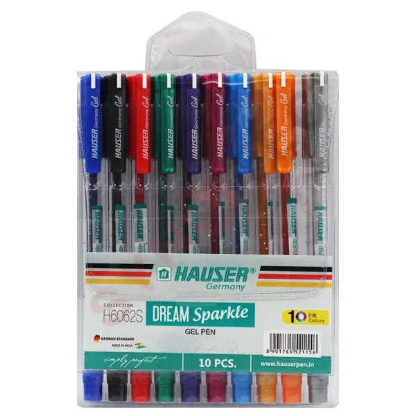 Pochette de 10 stylos gel à paillettes Hauser Dream Sparkle