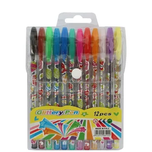 Pochette de 12 stylos gel à paillettes