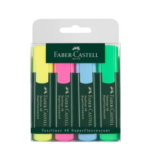 Pochette de 4 marqueurs fluo Faber-Castell 48