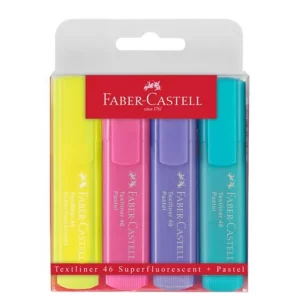 Pochette de 4 marqueurs fluo pastel Faber-Castell 46