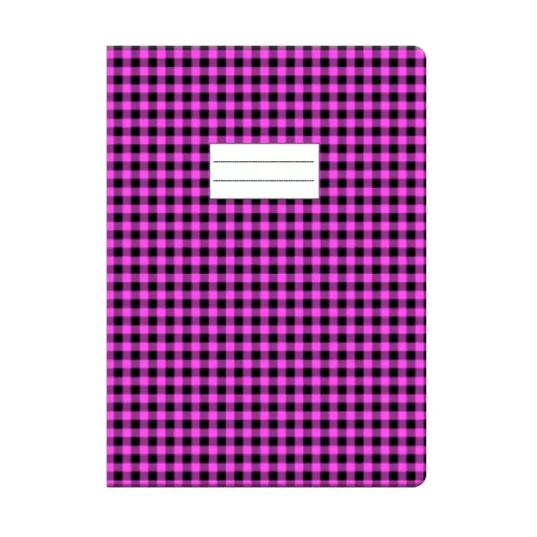 Protège cahier GM rose à carreaux Purple