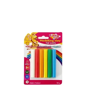 Pâte à modeler de 6 couleurs vives Kiddy Clay