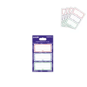 12 Étiquettes scolaire autocollantes Essential Purple