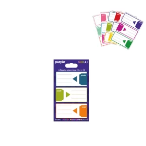 15 Étiquettes scolaire autocollantes Schola Purple
